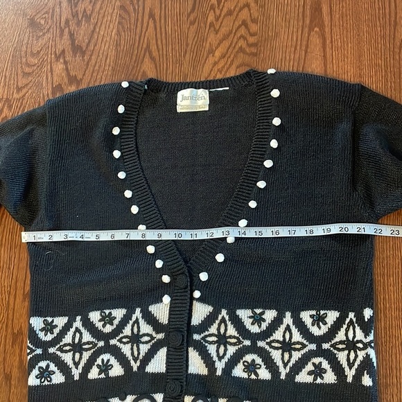 VINTAGE Jantzen woman’s embroidered knit sweater cardigan popcorn accent XL - Picture 9 of 12